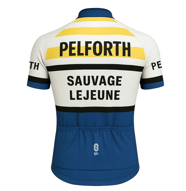 Retro Wielershirt Pelforth Lejeune - Blauw/wit Gruppo Sportivo