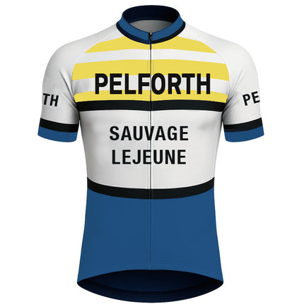 Retro Wielershirt Pelforth Lejeune - Blauw/wit  Gruppo Sportivo