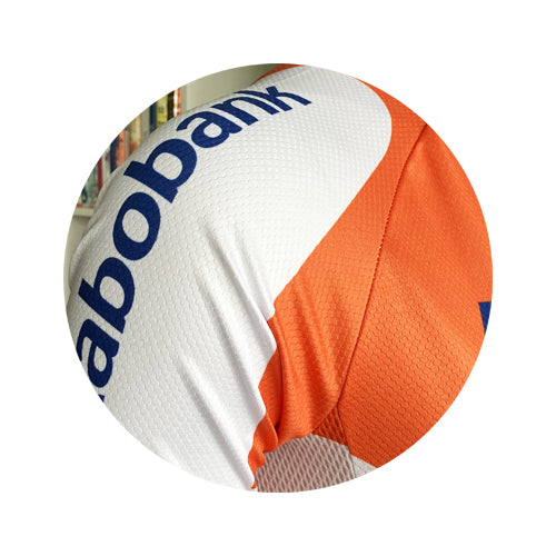Retro Wielertenue Rabobank - oranje/blauw