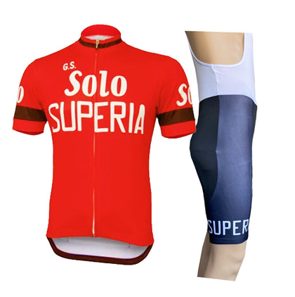 Retro Wielertenue Solo Superia - Rood/Zwart