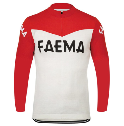 Retro Winter Wielerjack (fleece) Faema - Rood/Wit