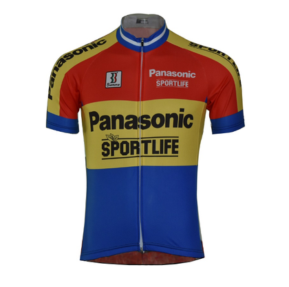 Retro Wielershirt Panasonic Sportlife - Rood/Geel/Blauw