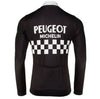 Retro Wielertenue Peugeot - Jack (fleece) en Lange Broek - Zwart