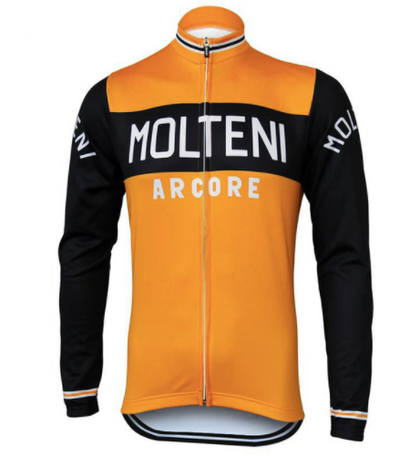 Retro Winter Wielerjack (fleece) Molteni - Oranje