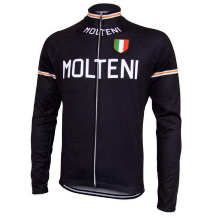 Retro Winter Wielerjack (fleece) Molteni - Zwart