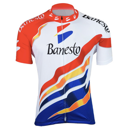 Retro Wielershirt Banesto - Wit/Rood/Blauw