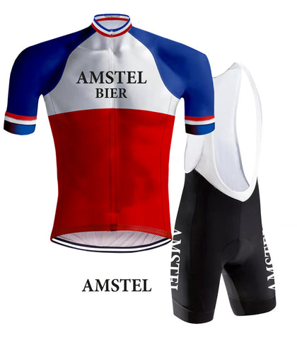 Retro Wielertenue Amstel Bier Rood/Blauw - REDTED