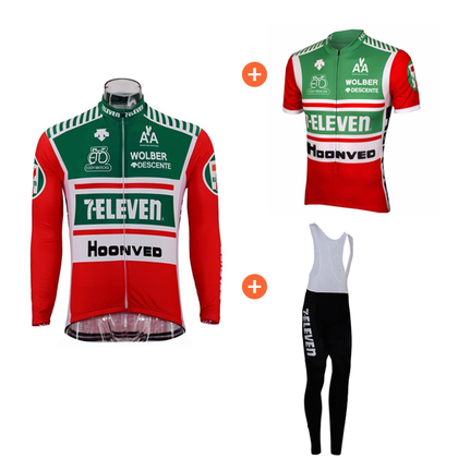 Retro Combinatieset lange broek 7-Eleven - Rood/Groen