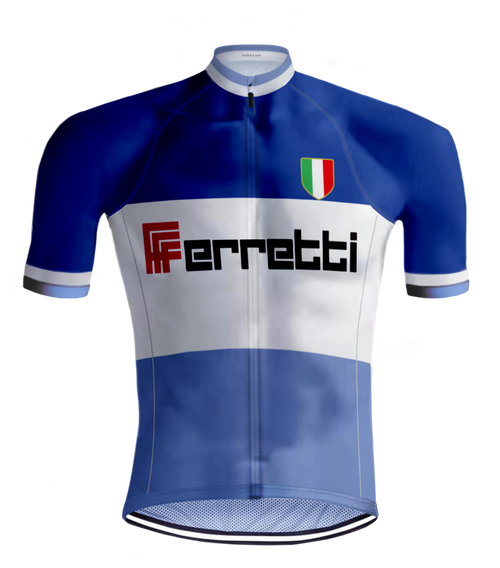 Retro Wielershirt Ferretti Blauw - REDTED