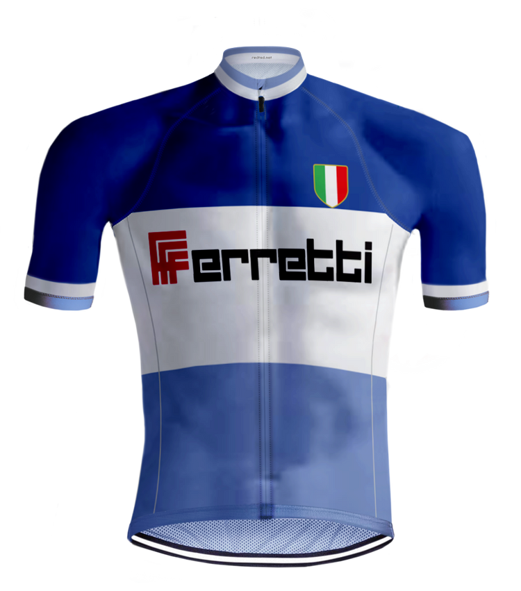Retro Wielershirt Ferretti Blauw - REDTED