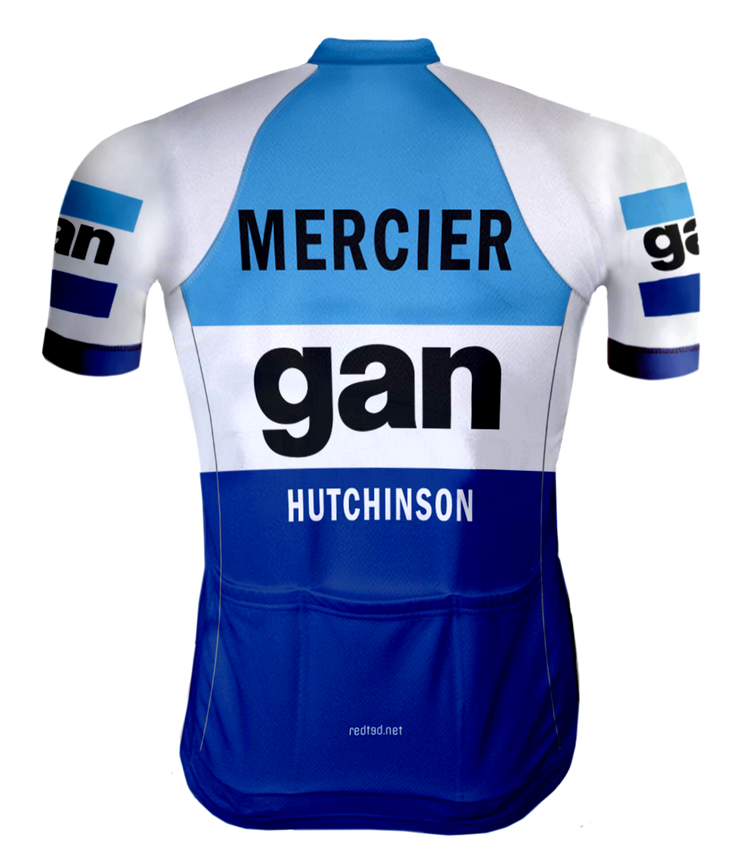 Retro Wielershirt Gan Mercier Blauw - REDTED