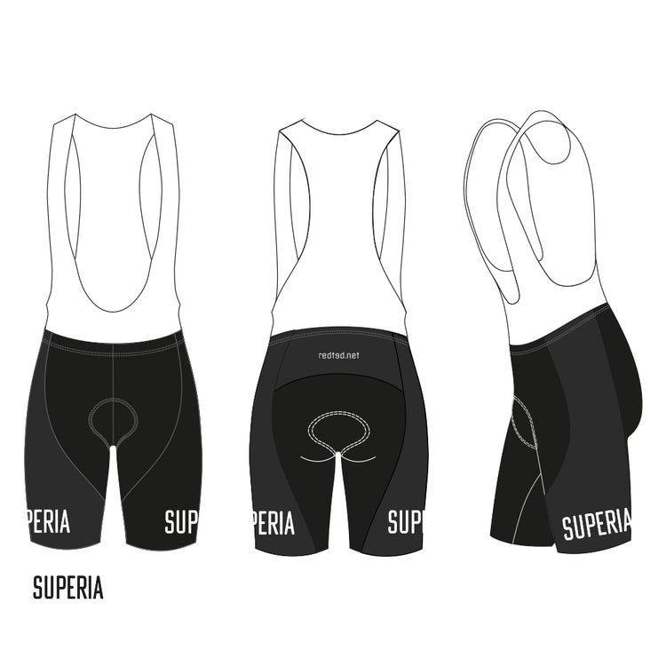Retro Wielerbroek Solo Superia - REDTED - Zwart