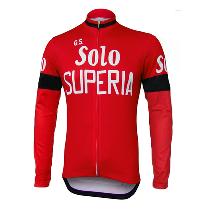 Retro Winter Wielerjack (fleece) Solo Superia - Rood