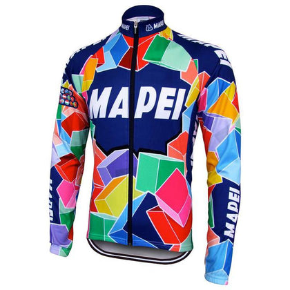 Retro Wielershirt Mapei Lange mouwen - veelkleurig