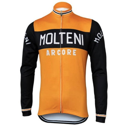 Retro Wielershirt Molteni lange mouwen - Oranje