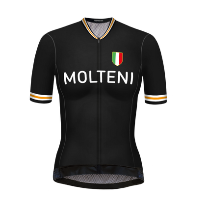 Retro Dames Wielershirt Molteni Zwart - REDTED