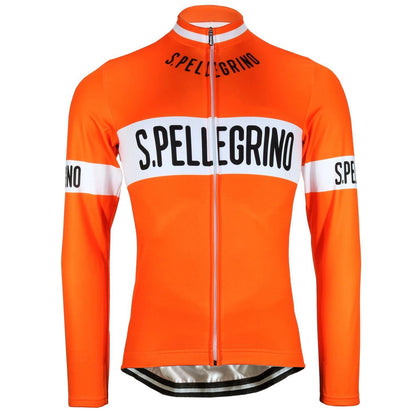 Retro Winter Wielerjack (fleece) Pellegrino - Oranje