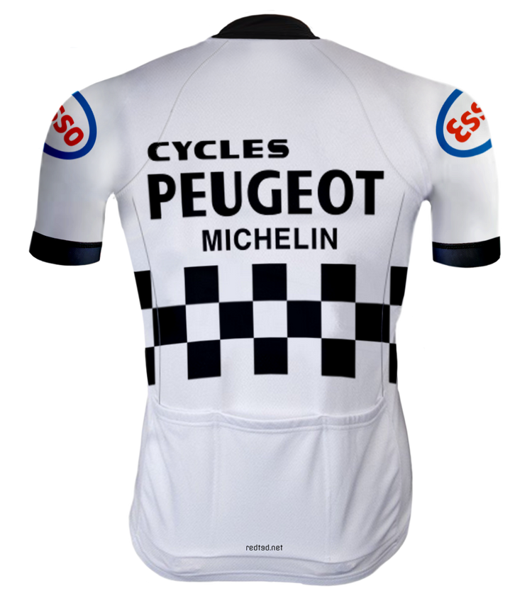 Retro Wielershirt Peugeot Wit/Zwart - REDTED