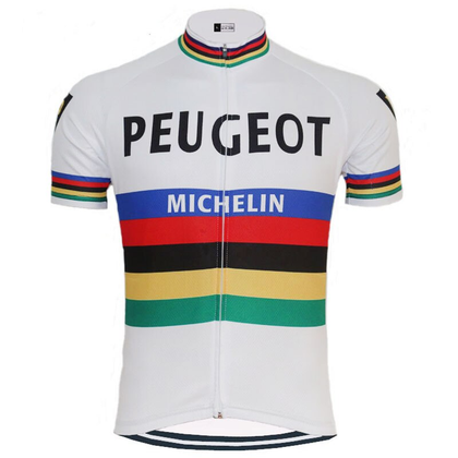 Retro Wielershirt Peugeot - Regenboog