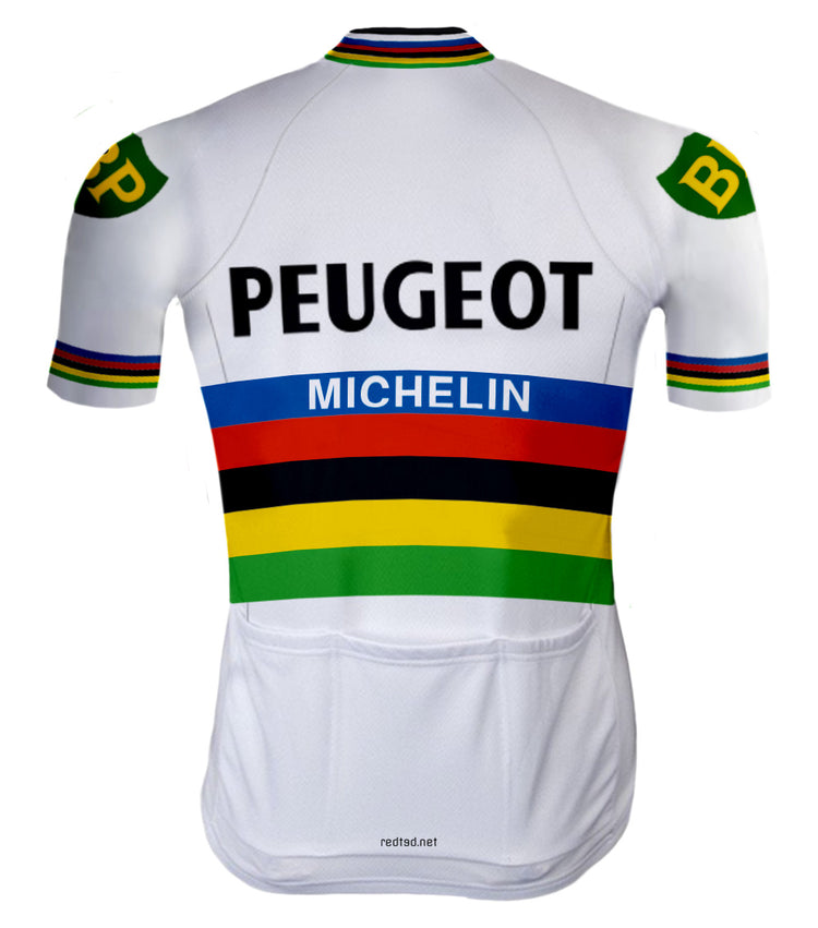 Retro Wielershirt Peugeot Regenboog - REDTED