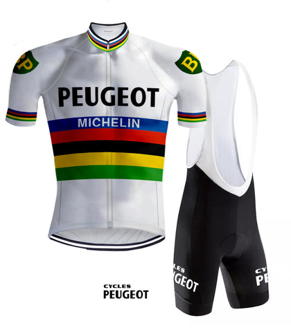 Retro Wielertenue Peugeot Regenboog - REDTED