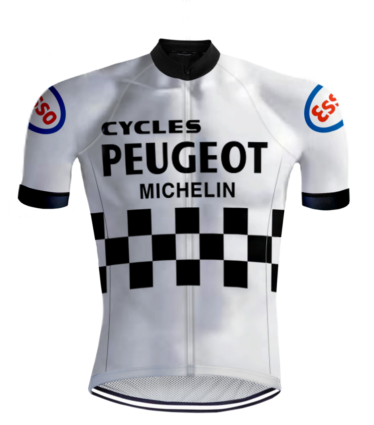 Retro Wielershirt Peugeot Wit/Zwart - REDTED