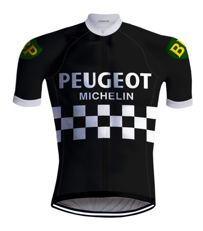 Retro Wielershirt Peugeot Zwart/Wit - REDTED