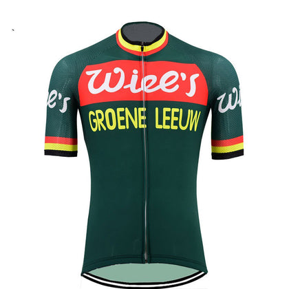 Retro Wielershirt Wiel's Groene Leeuw - Rood/Groen