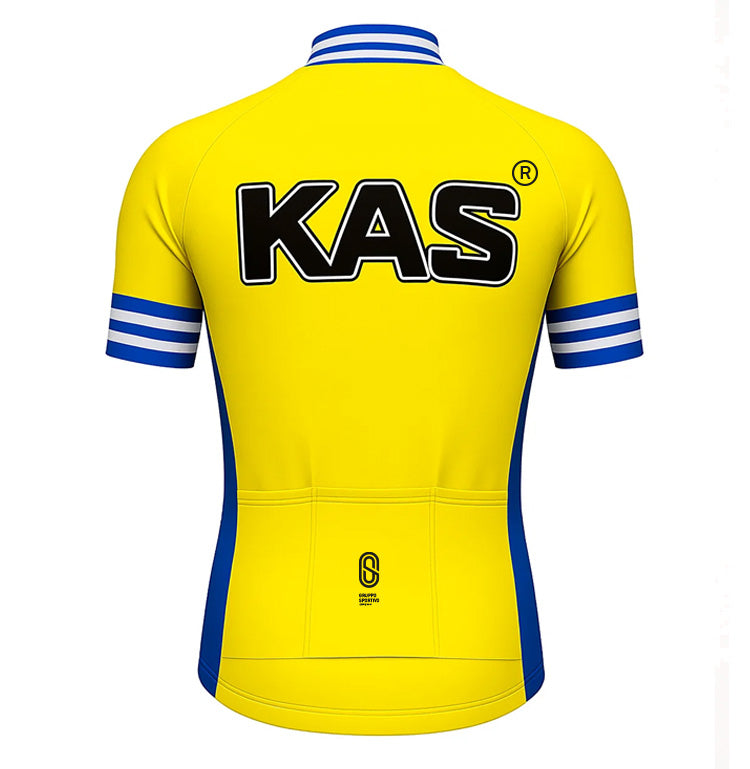 Retro Wielershirt Kas Kaskol - Geel  Gruppo Sportivo