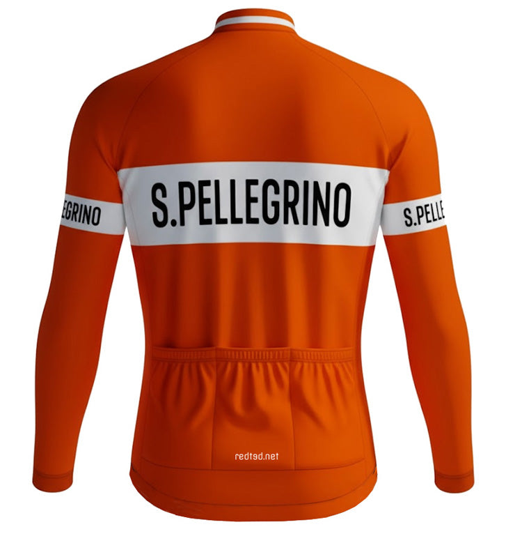 Retro Winter Wielerjack (fleece) Pellegrino  - Oranje  REDTED