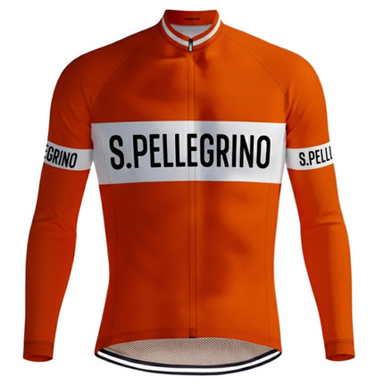 Retro Winter Wielerjack (fleece) Pellegrino  - Oranje  REDTED