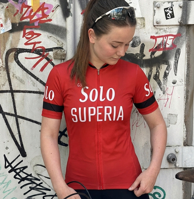 Retro Wielershirt Dames Solo Superia - Rood Gruppo Sportivo