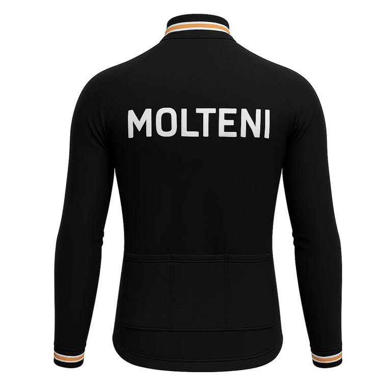 Retro Winter Wielerjack (fleece) Molteni  Zwart - Gruppo Sportivo