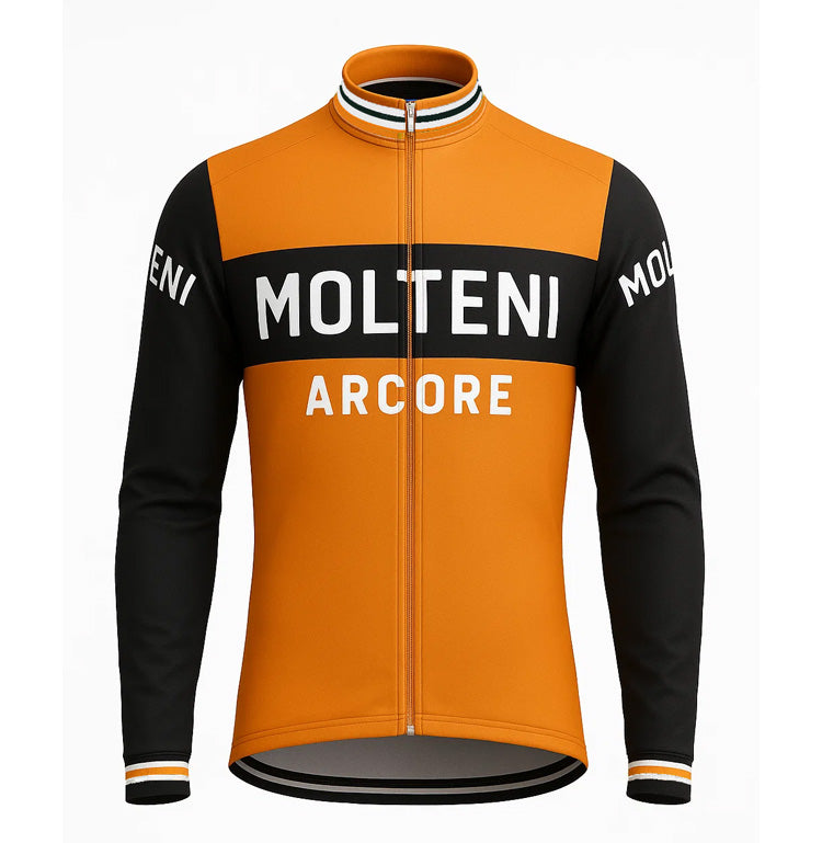Retro Winter Wielerjack (fleece) Molteni - Oranje Gruppo Sportivo