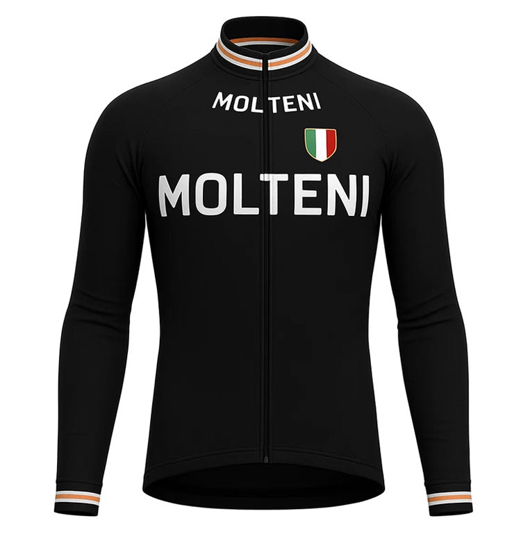 Retro Winter Wielerjack (fleece) Molteni  Zwart - Gruppo Sportivo