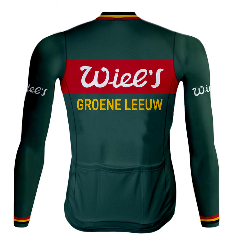 Retro Wielerjack (fleece) Wiel's Groene Leeuw - Rood/Groen REDTED