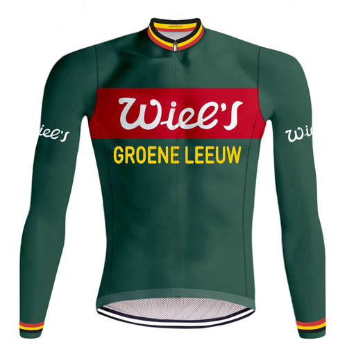 Retro Wielerjack (fleece) Wiel's Groene Leeuw - Rood/Groen REDTED