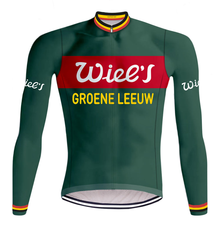 Retro Wielerjack (fleece) Wiel's Groene Leeuw - Rood/Groen REDTED