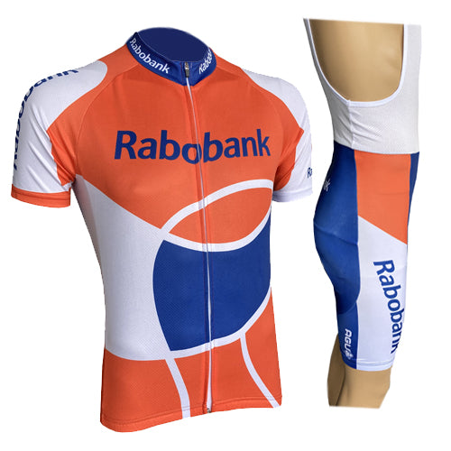 Retro Wielertenue Rabobank - oranje/blauw