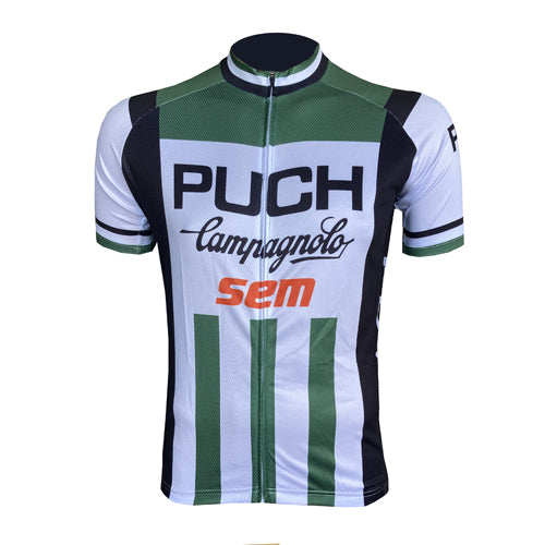 Retro Wielershirt Puch Campagnolo Sem - Wit/Groen