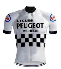 Retro Wielershirt Peugeot Wit/Zwart - REDTED