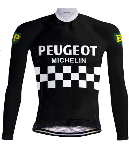 Valkuilen Oproepen Is Retro wielershirts - Retro Winter Wielerjack (fleece) Peugeot Zwart/Wit -  RedTed