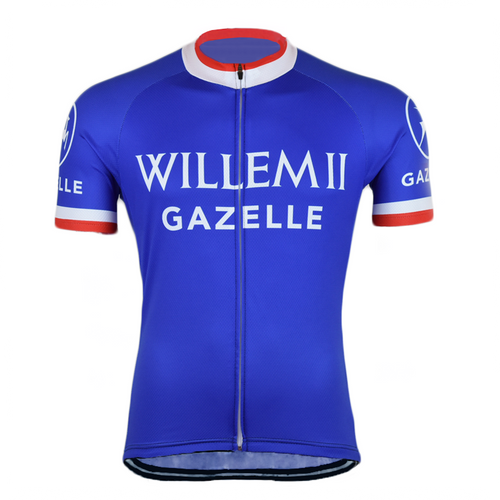 Retro Wielershirt Willem II-Gazelle - Blauw